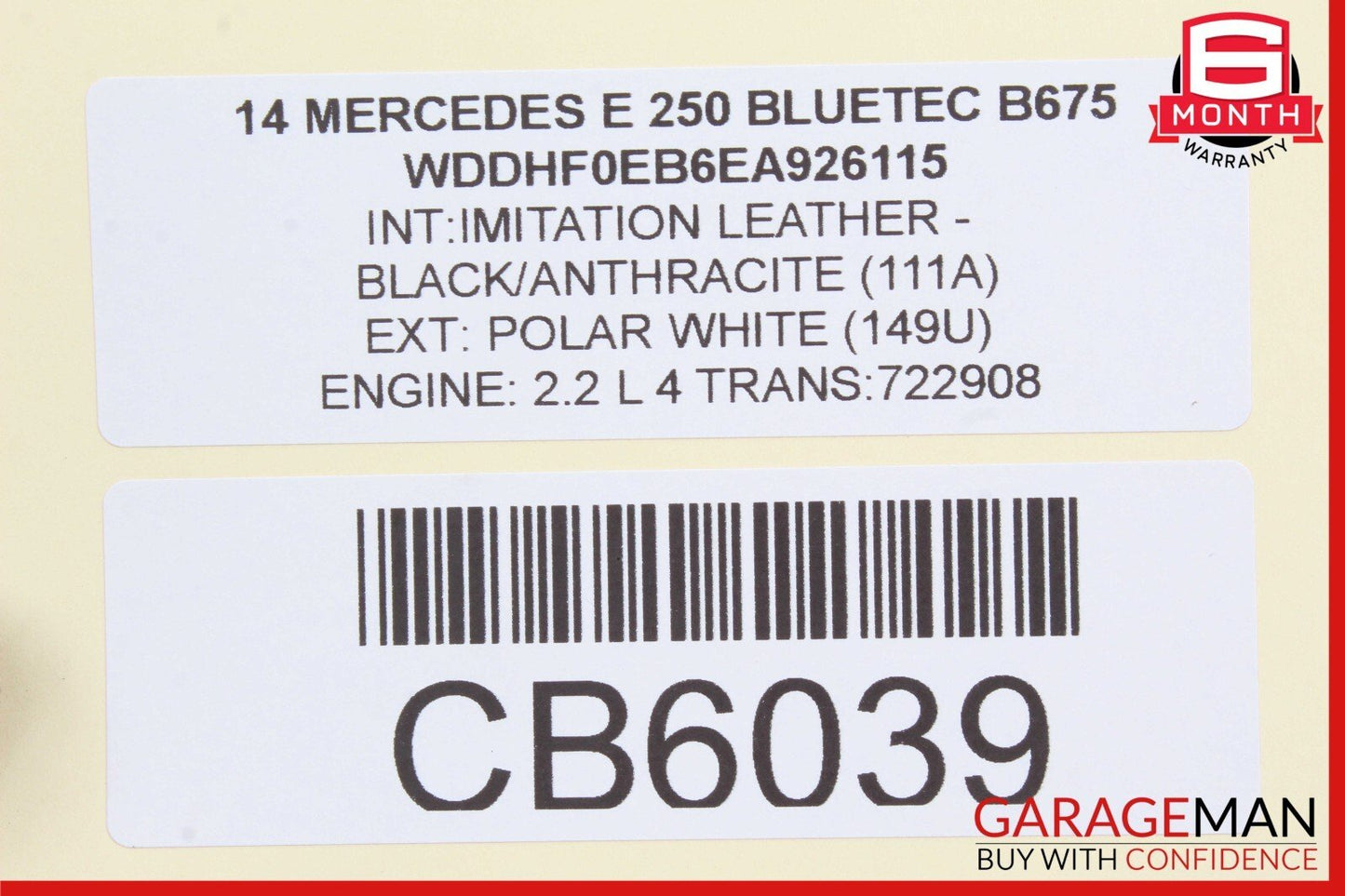 10-16 Mercedes W204 C250 E400 E350 E250 Interior Rear View Mirror Assembly Grey