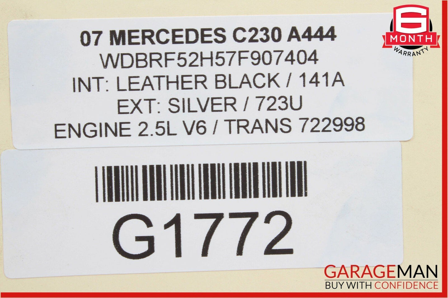05-07 Mercedes W203 C230 Front Left Side Headlight Head Light Halogen Lamp OEM