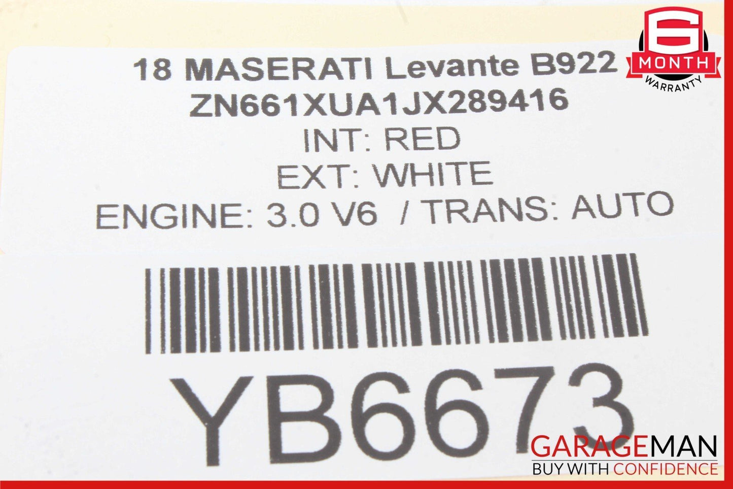 17-20 Maserati Levante M161 Inner Tail Light Lamp Right Passenger Side OEM