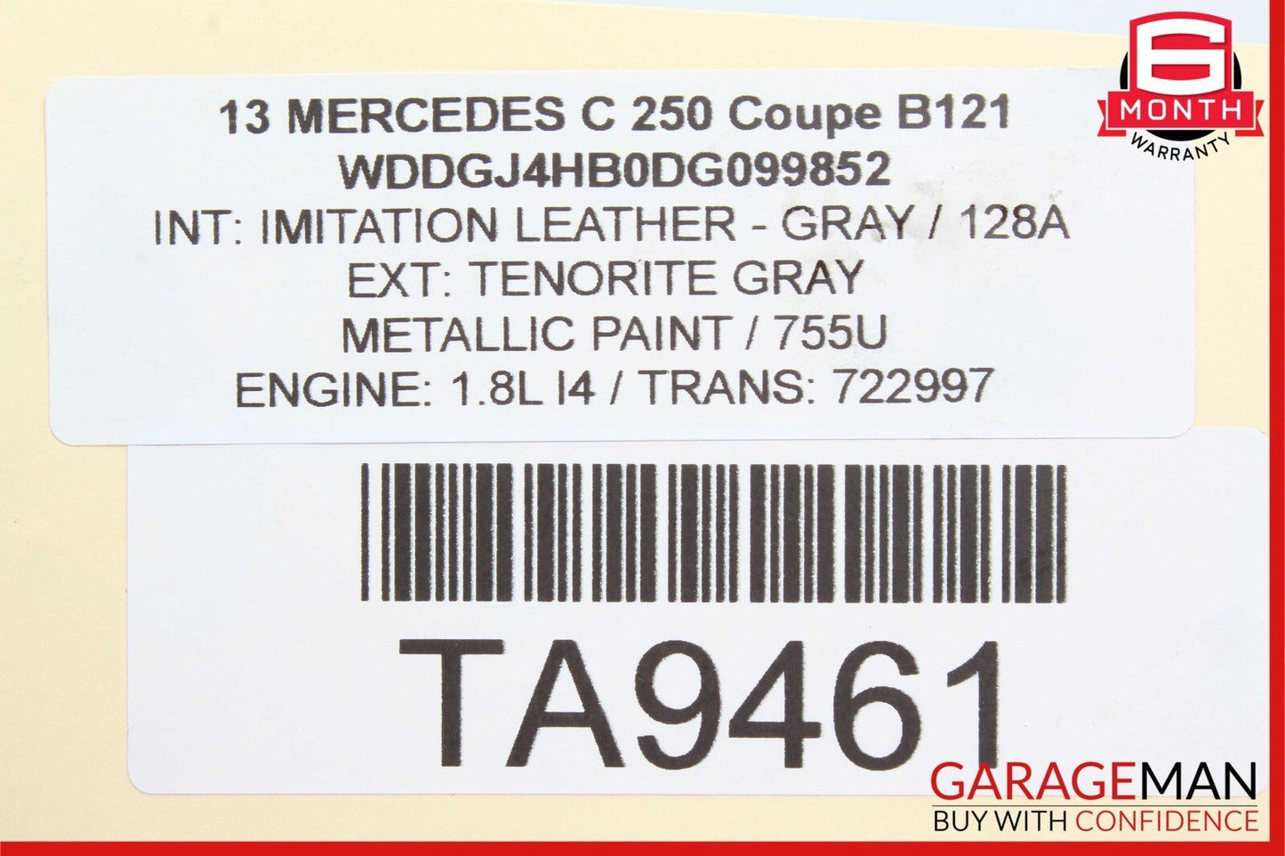 12-15 Mercedes SLK250 C250 1.8L Turbo Turbocharger Manifold Assembly M271