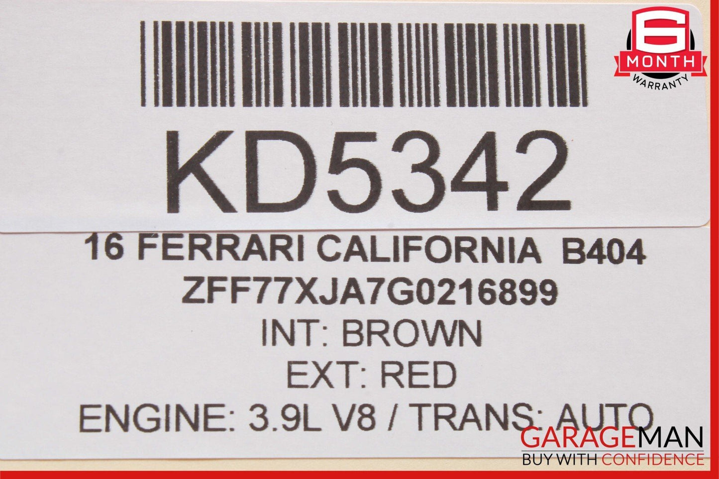15-18 Ferrari California T Dash Intake Tube Diffuser OEM