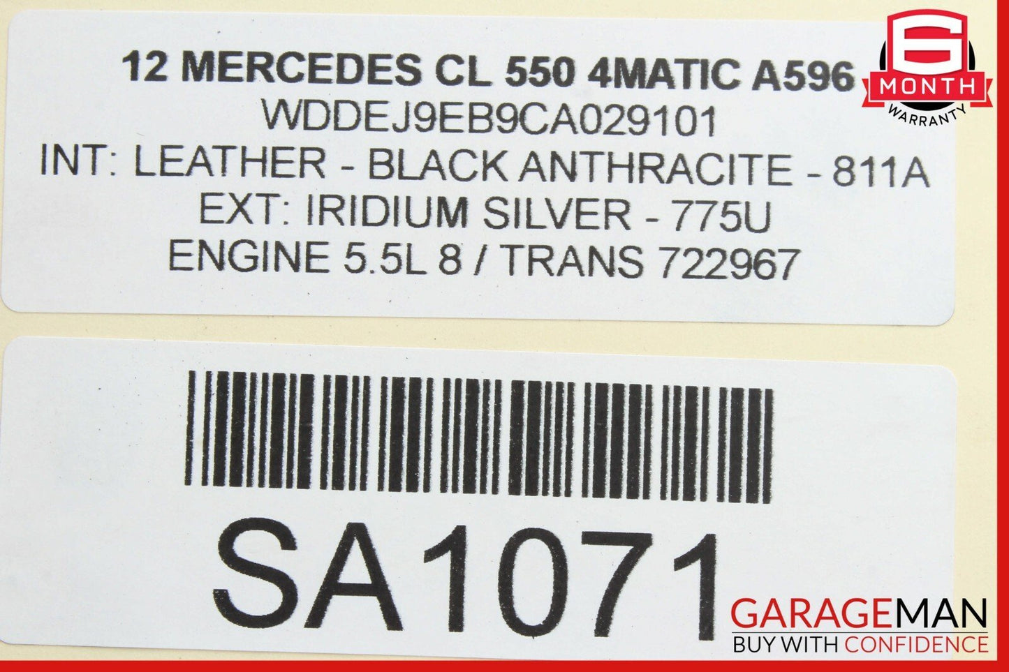 07-13 Mercedes W216 CL550 CL600 Dashboard Air Vent Trim Panel OEM