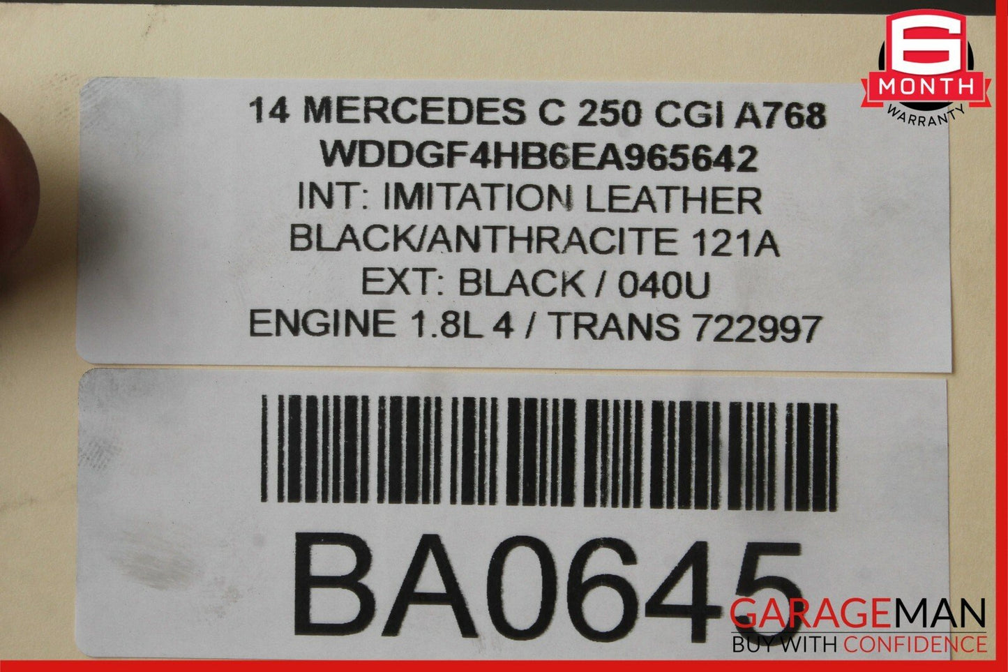 08-14 Mercedes W204 C250 C350 Rear Left Side Door Window Regulator Motor OEM