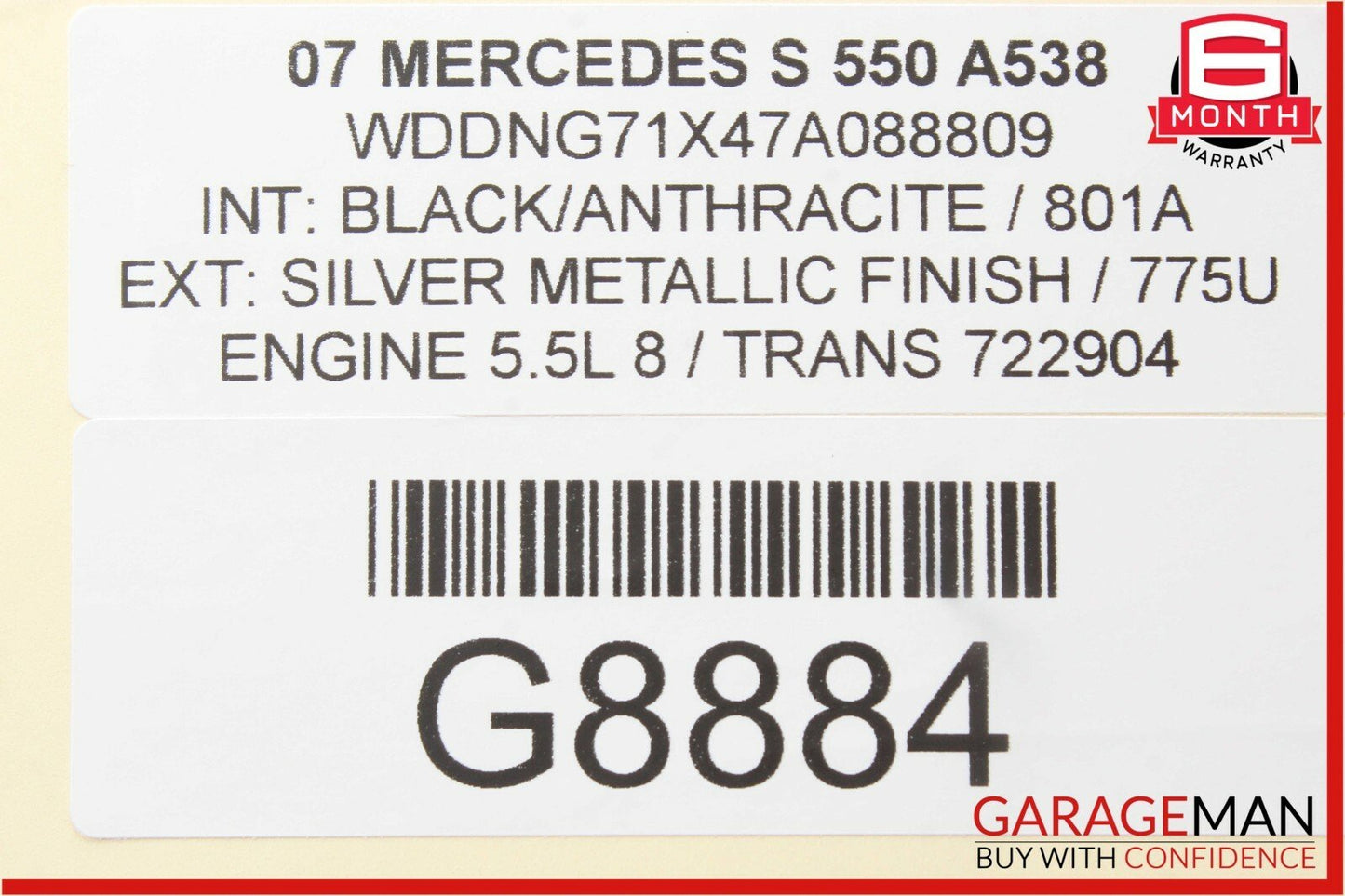 07-13 Mercedes CL600 S550 Front Left Sun Visor Sunvisor Shade Cover Grey Suede