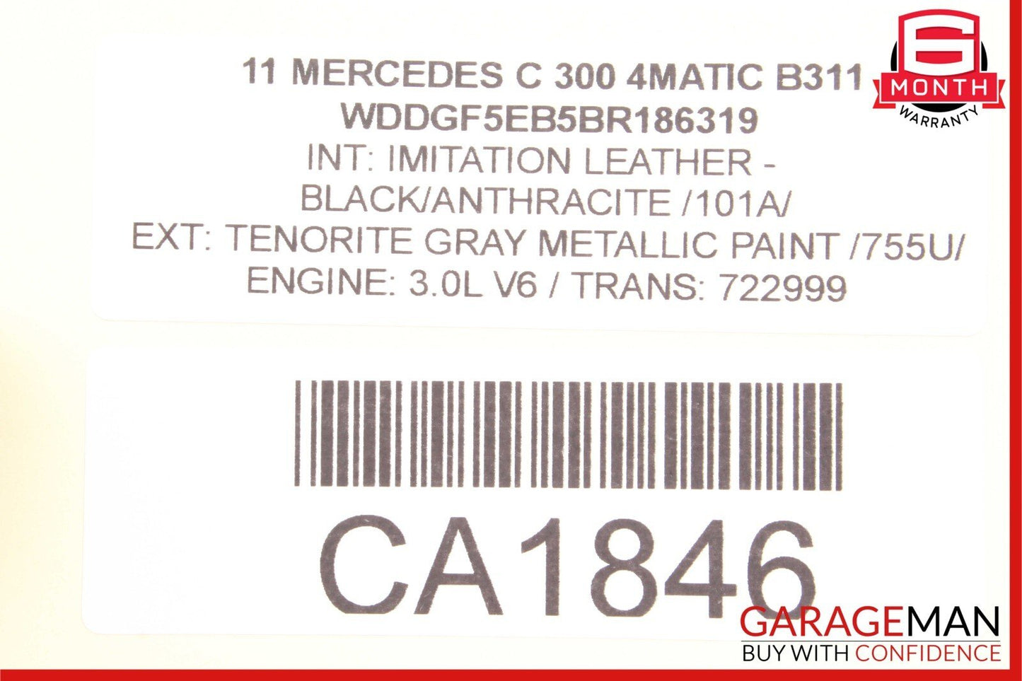 08-16 Mercedes W204 C300 GLK350 Rear Right Door Window Regulator Motor Unit OEM