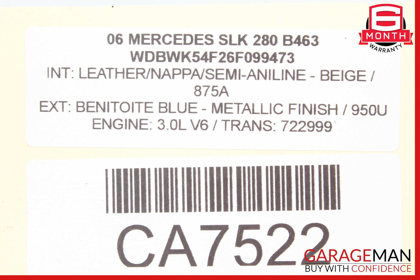 05-11 Mercedes R171 SLK280 Front Right Passenger Side Lower Control Arm OEM