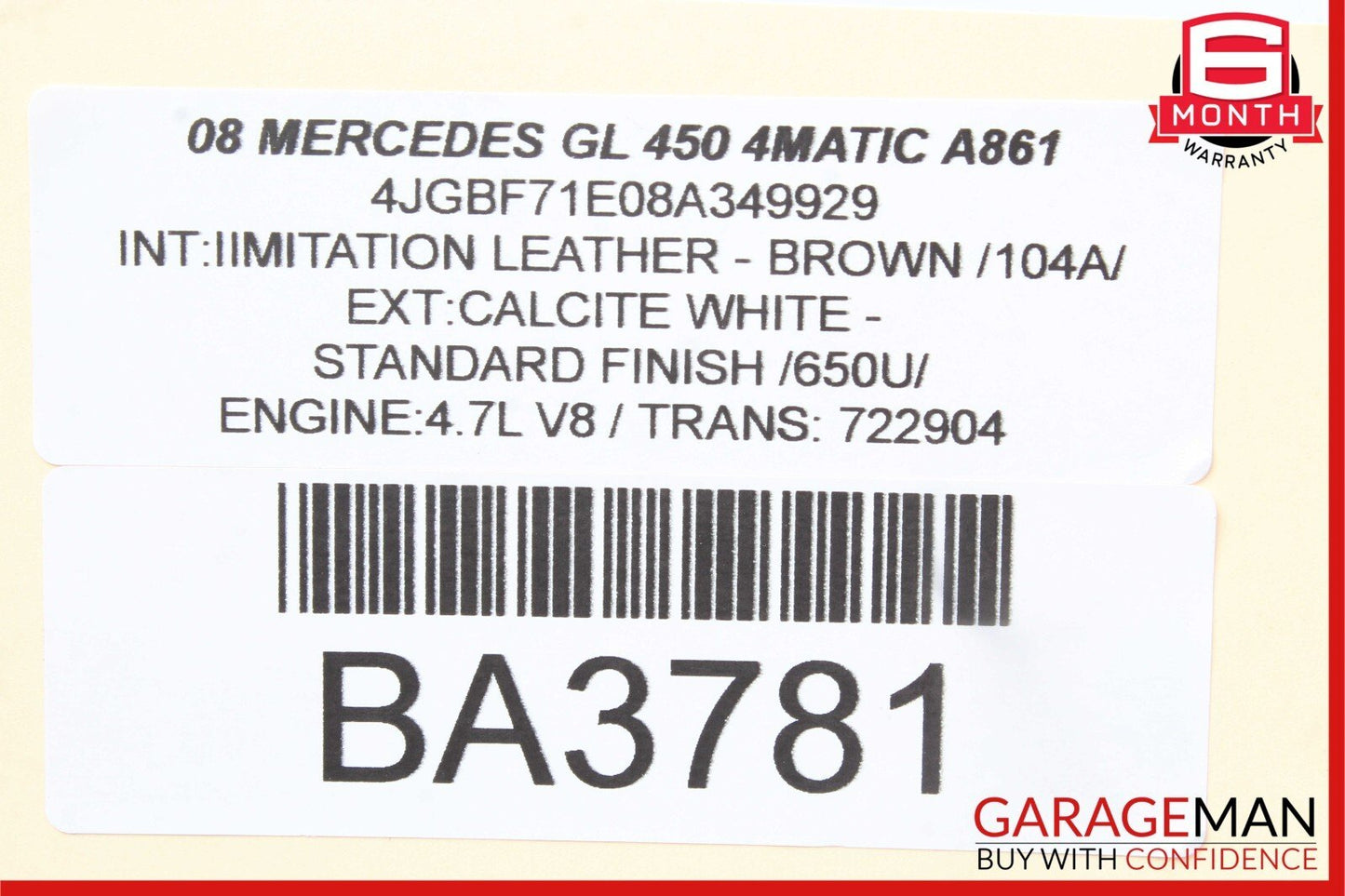 06-13 Mercedes R350 GL450 Valeo Rear Window Windshield Glass Wiper Motor Unit