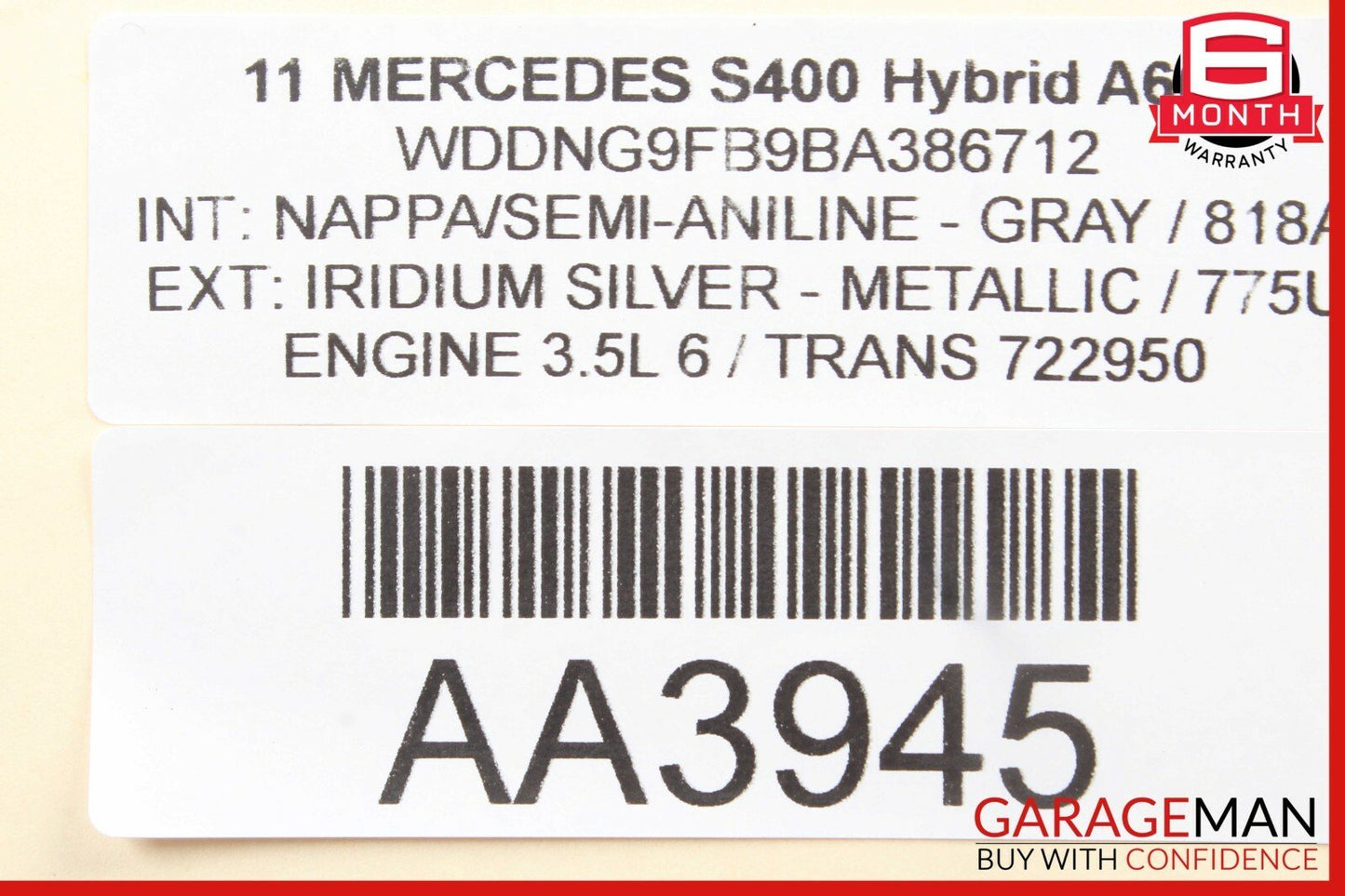 07-13 Mercedes W216 S550 CL600 Front Left Upper Transverse Control Arm OEM