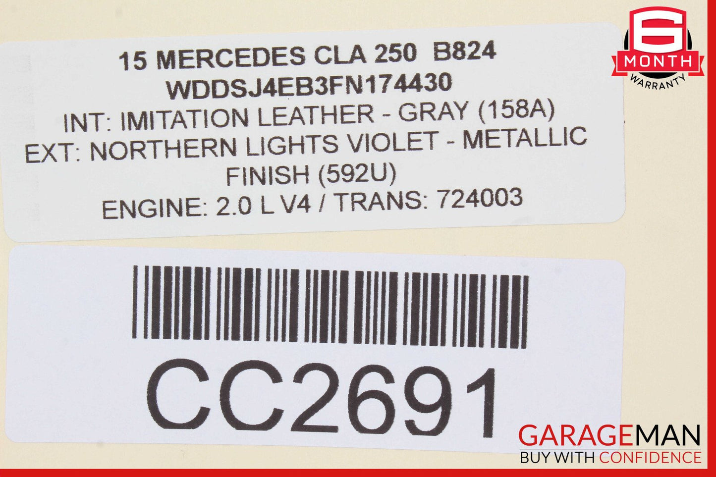 14-19 Mercedes W117 CLA250 Front Right Interior Door Trim Panel OEM