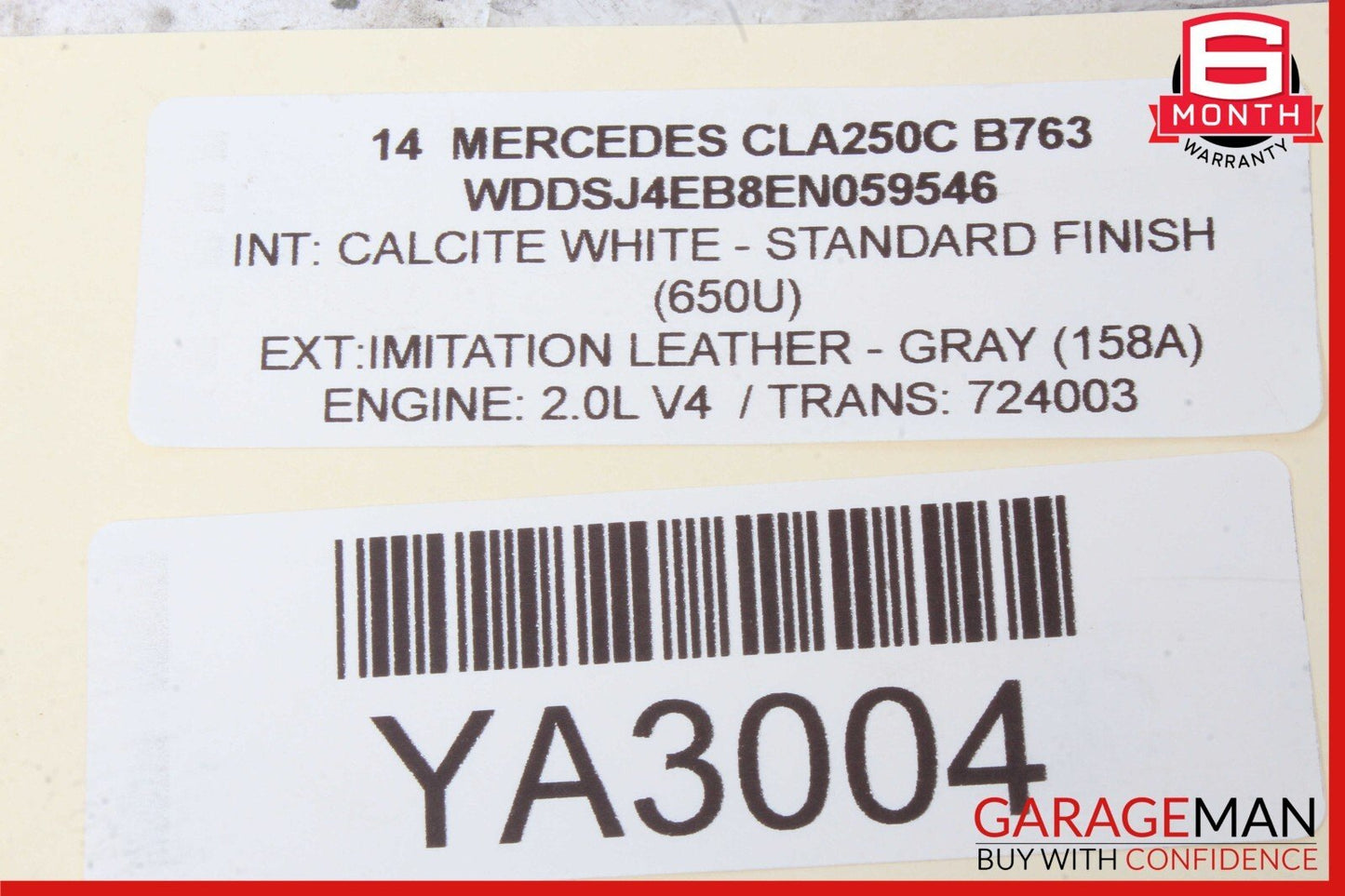 14-18 Mercedes W117 CLA250 CLA45 AMG Right Side Exterior Door Handle Assy White