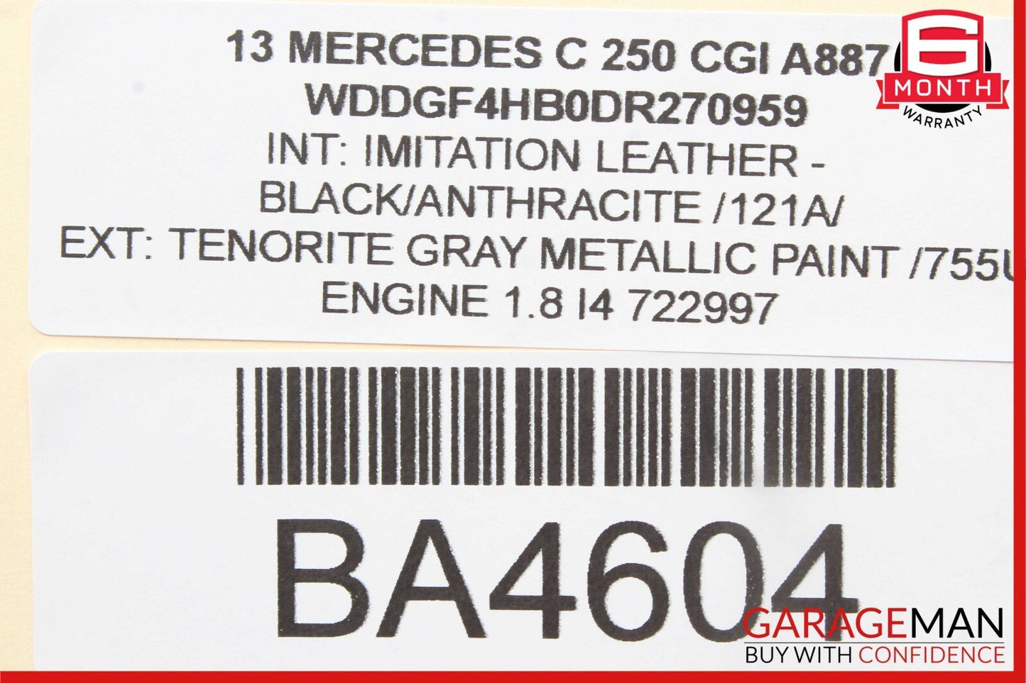 08-15 Mercedes W204 C250 C300 Center Console Ashtray Ash Tray Compartment OEM