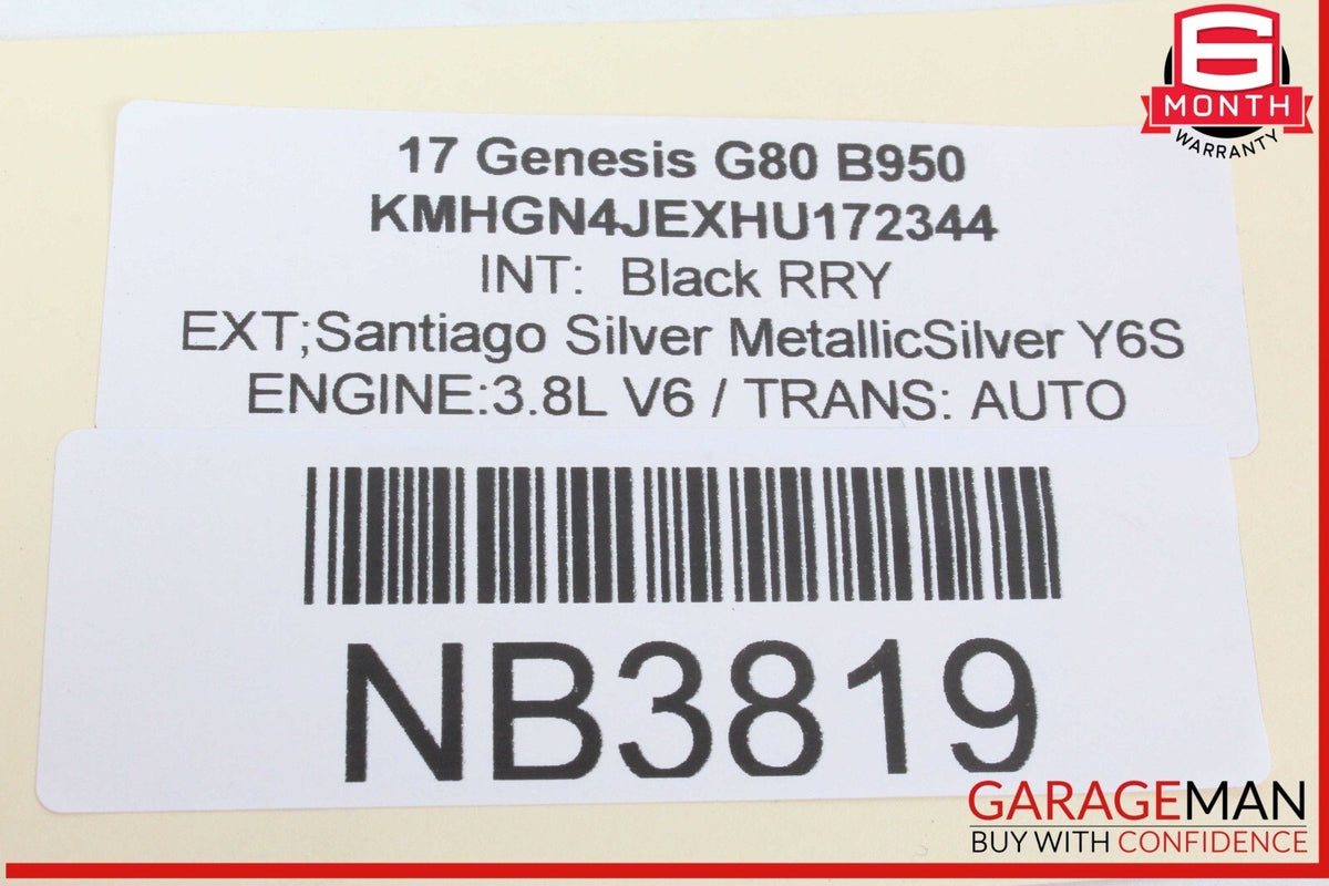15-19 Hyundai Genesis G80 Rear Trunk Deck Lid Panel License Molding Trim OEM