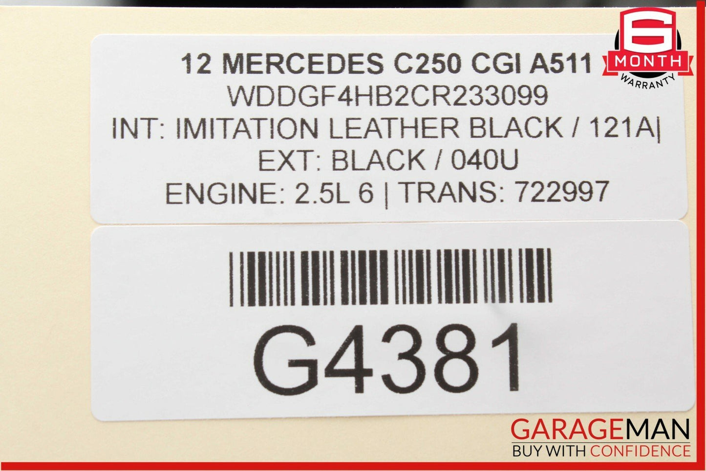 08-15 Mercedes W204 C250 Trunk Lid Lock Latch Actuator w/ Cylinder Mechanism OEM