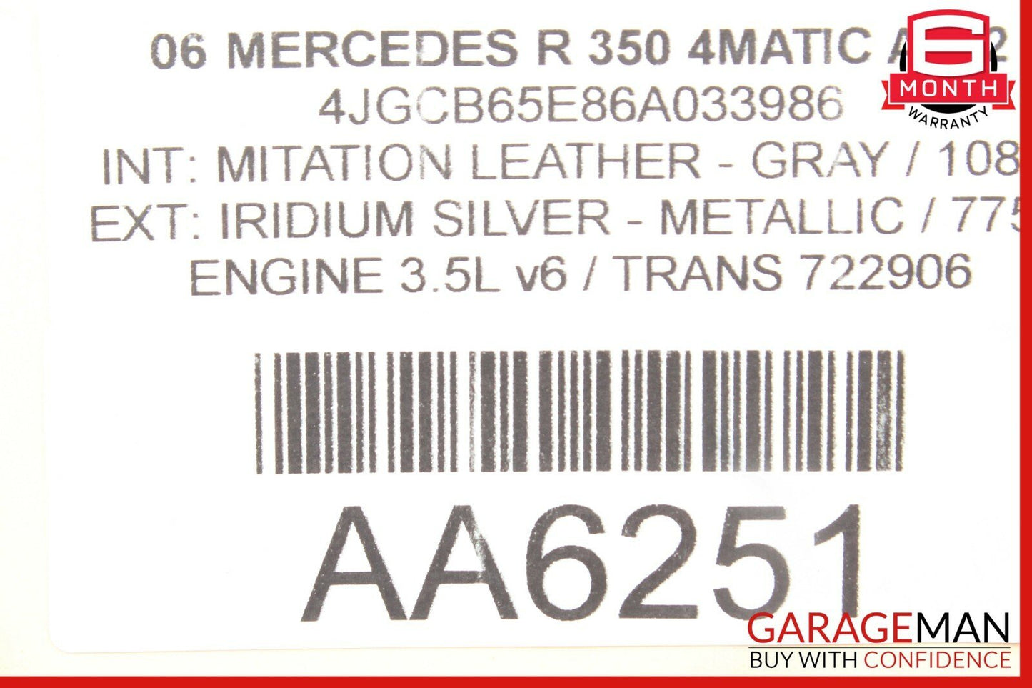 06-10 Mercedes W251 R350 R550 R63 AMG Front Left Driver Headlight Lamp Bi Xenon