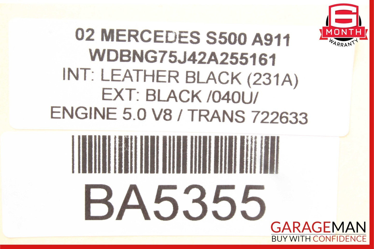 00-06 Mercedes W220 S430 S500 Rear Left Side Door Window Regulator Motor Unit