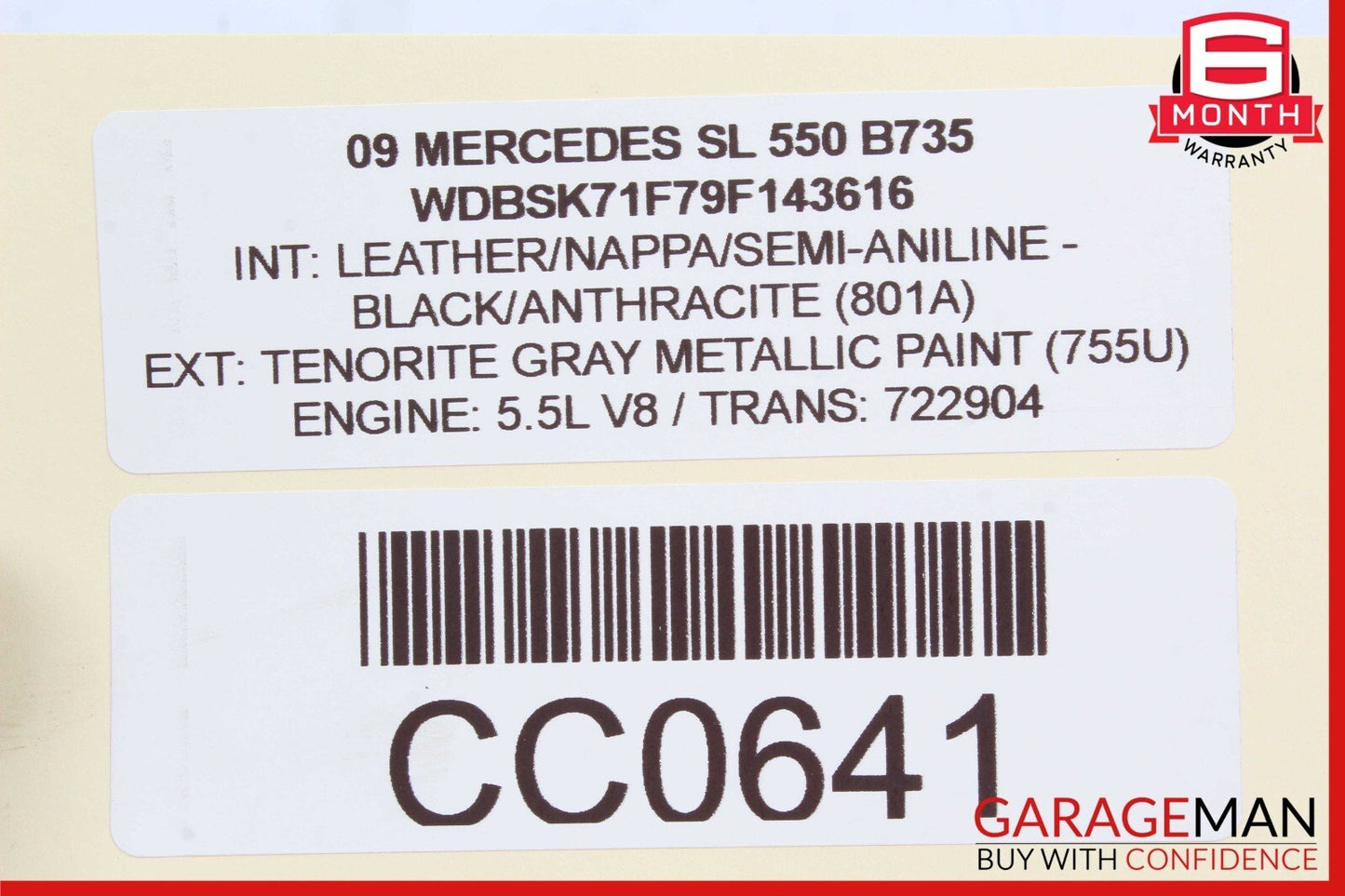07-12 Mercedes R230 SL550 Rear Left or Right Side Driveshaft CV Half Shaft Axle