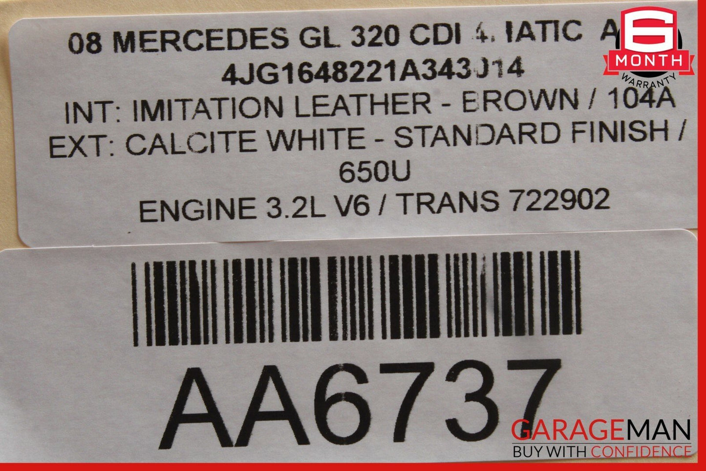 07-12 Mercedes X164 GL320 GL450 Front Right Top Upper Seat Cushion Brown