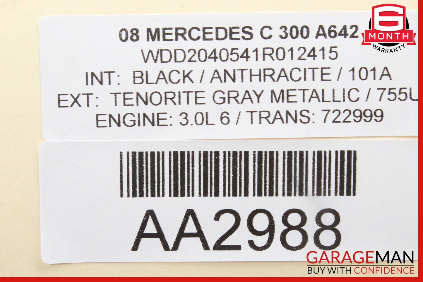08-14 Mercedes W204 C300 GLK250 Rear Overhead Dome Light Lamp Reading Map OEM