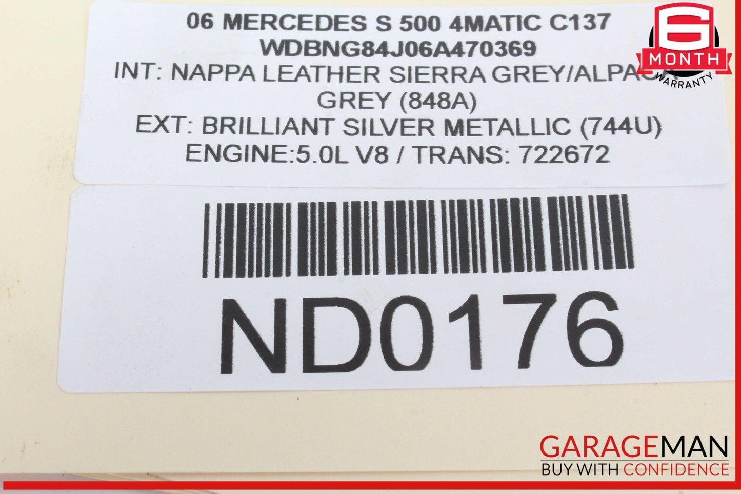 00-06 Mercedes W220 S500 4MATIC Rear Left Driver Side Window Regulator Motor OEM
