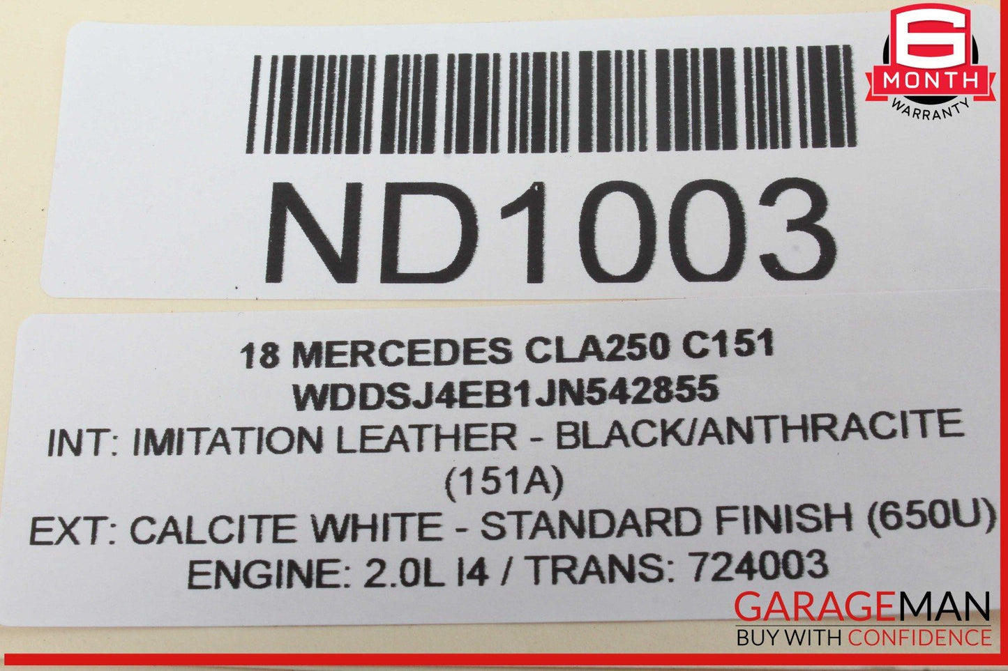 14-19 Mercedes W117 CLA250 Rear Left Side Door Window Regulator Motor Unit OEM