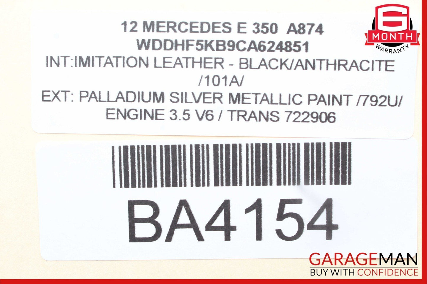 10-13 Mercedes W212 E350 Rear Right Passenger Side Door Handle Palladium Silver
