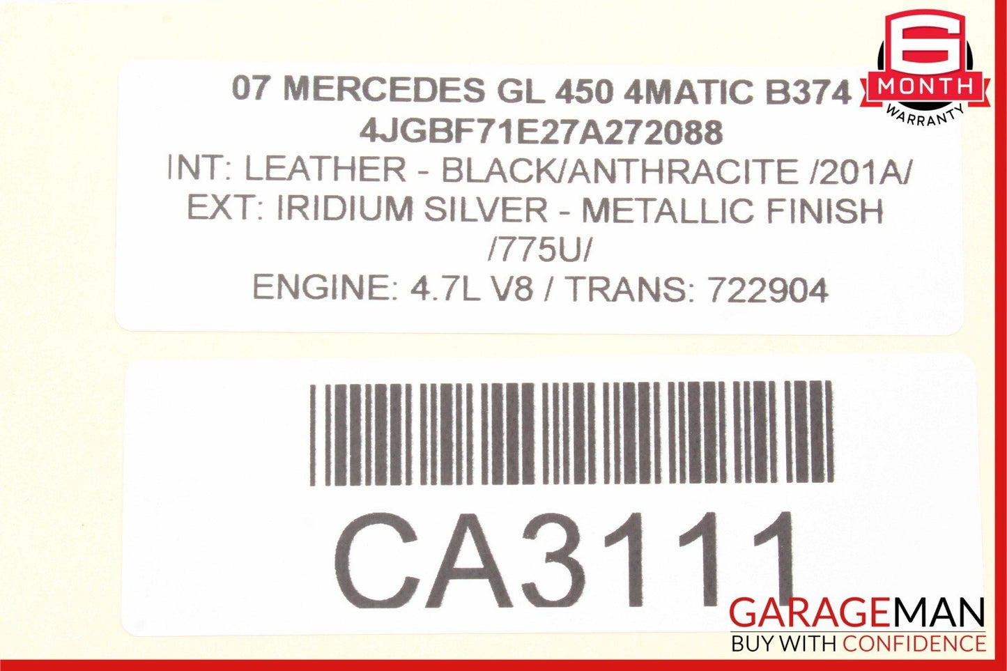 06-12 Mercedes ML350 GL450 R350 Front Left Exterior Door Handle Iridium Silver