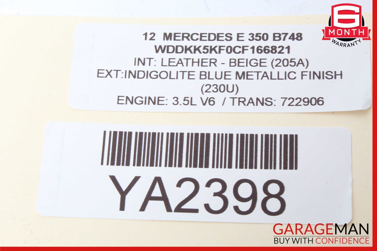10-17 Mercedes W207 E350 C250 Left Side Exterior Door Handle Keyless Go OEM