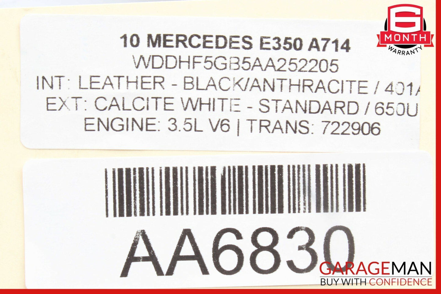 10-16 Mercedes W212 E350 Front Right Top Upper Seat Cushion Anthracite