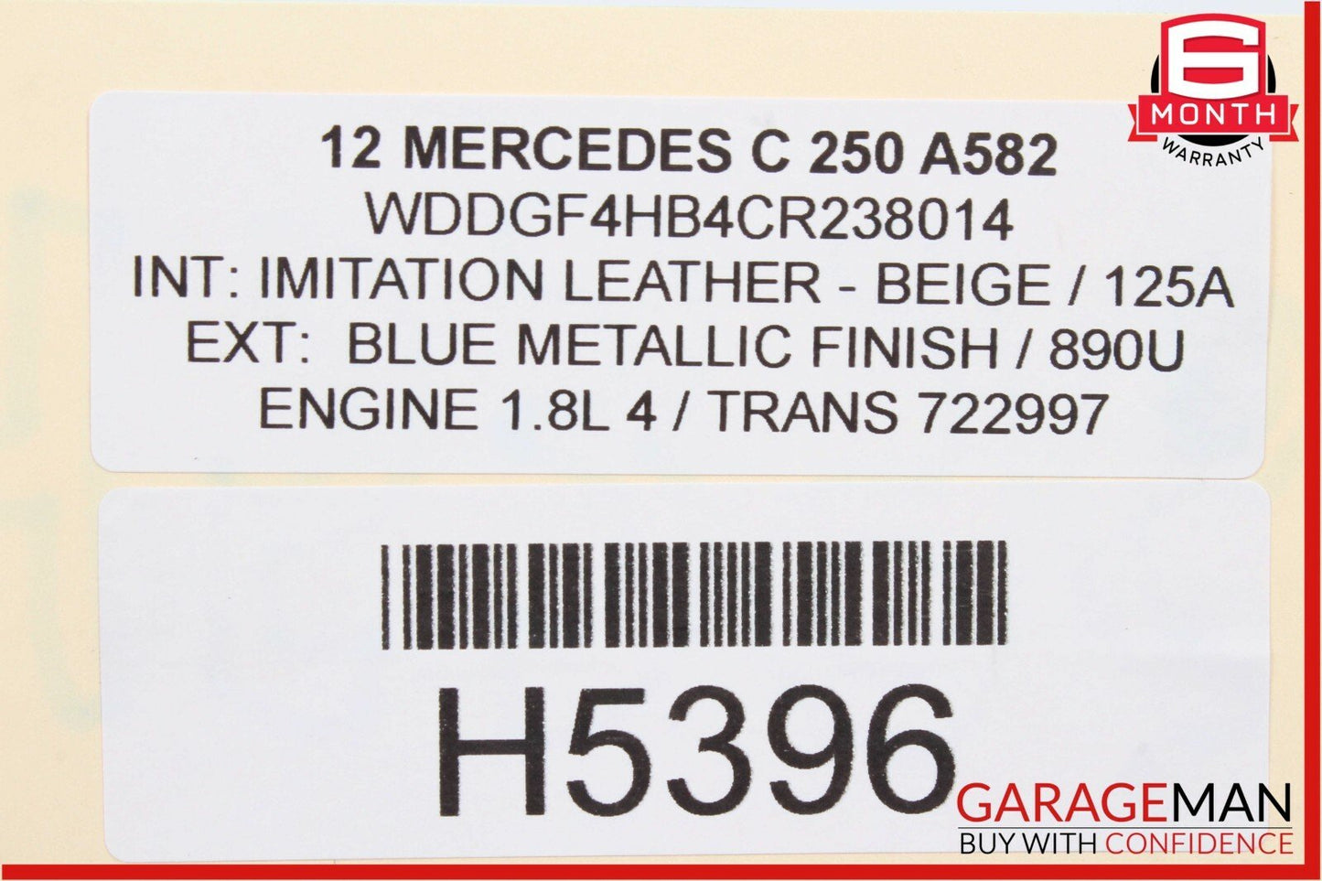 12-15 Mercedes C250 SLK250 7G Automatic Transmission Assembly 722.997 107k