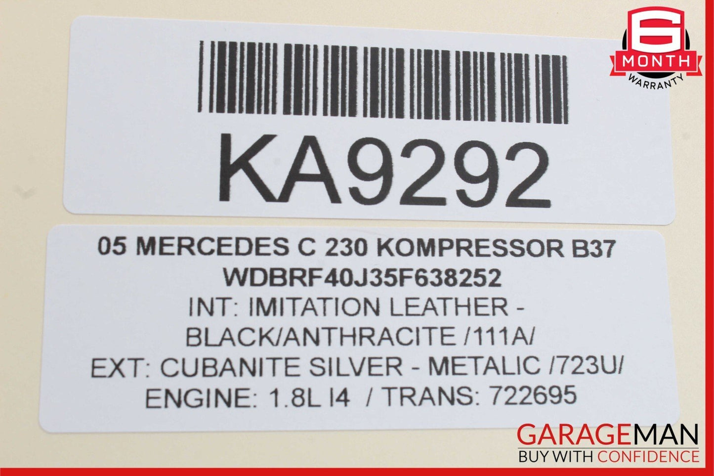 03-05 MERCEDES C230 1.8L Engine Brake Booster Vacuum Pump 2712300965 OEM