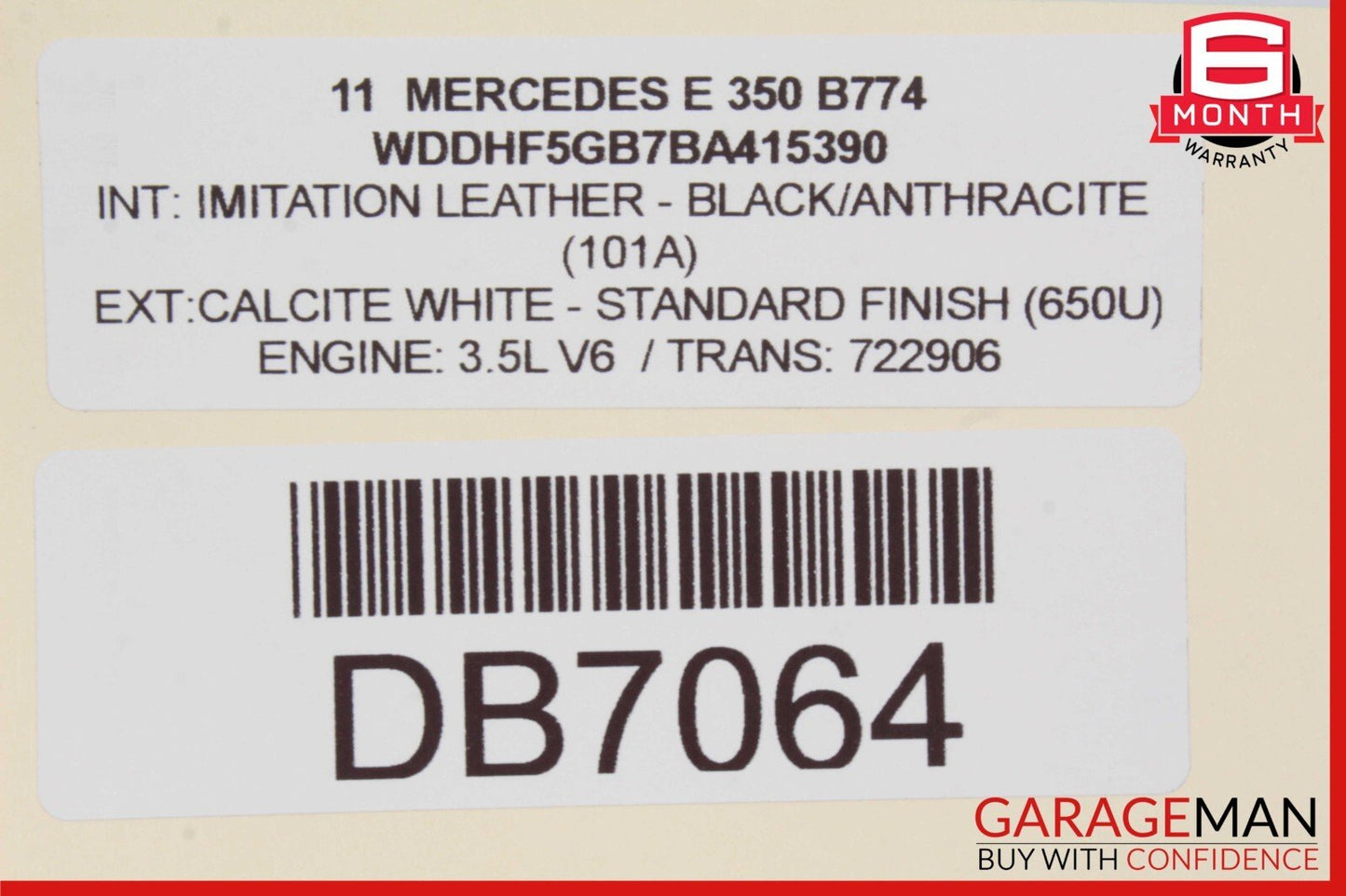 06-10 Mercede W164 ML350 R350 Front Right Side Top Upper Seat Cushion Black OEM