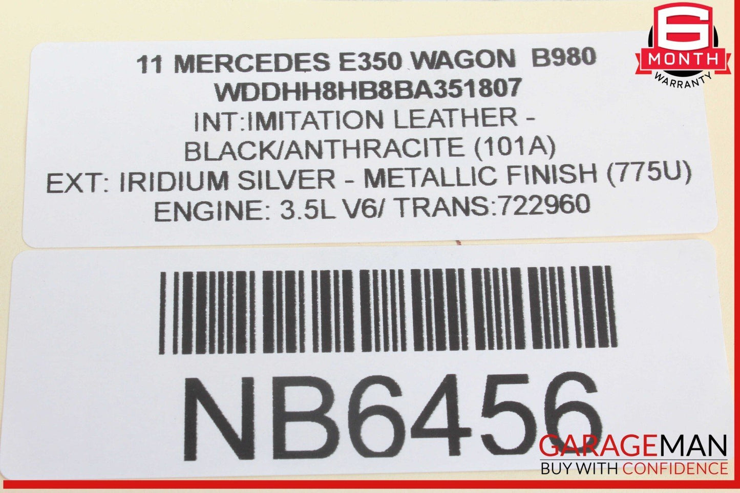 10-18 Mercedes W212 E350 Wagon Rear Overhead Dome Light 2128205001 OEM