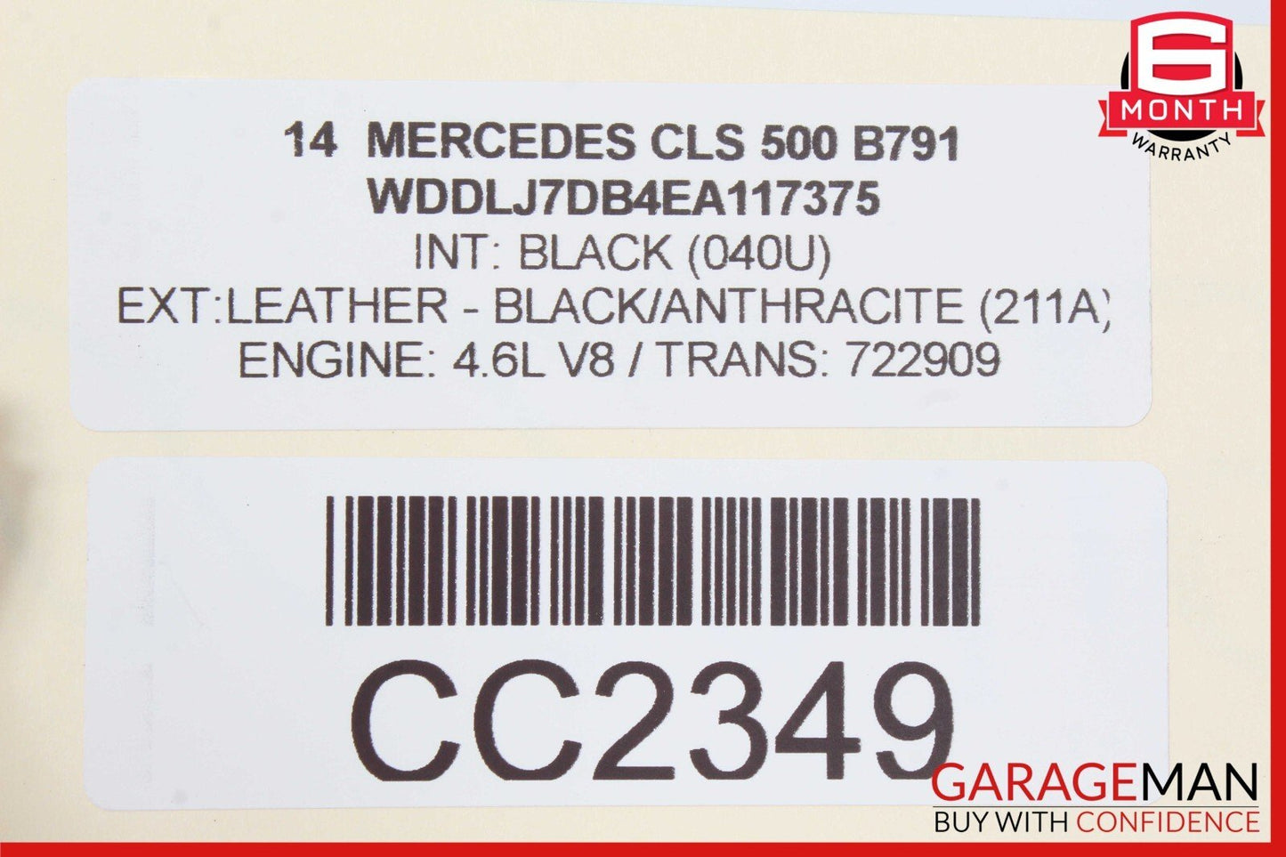12-14 Mercedes W218 CLS550 Front Right Passenger Side Top Upper Seat Cushion OEM