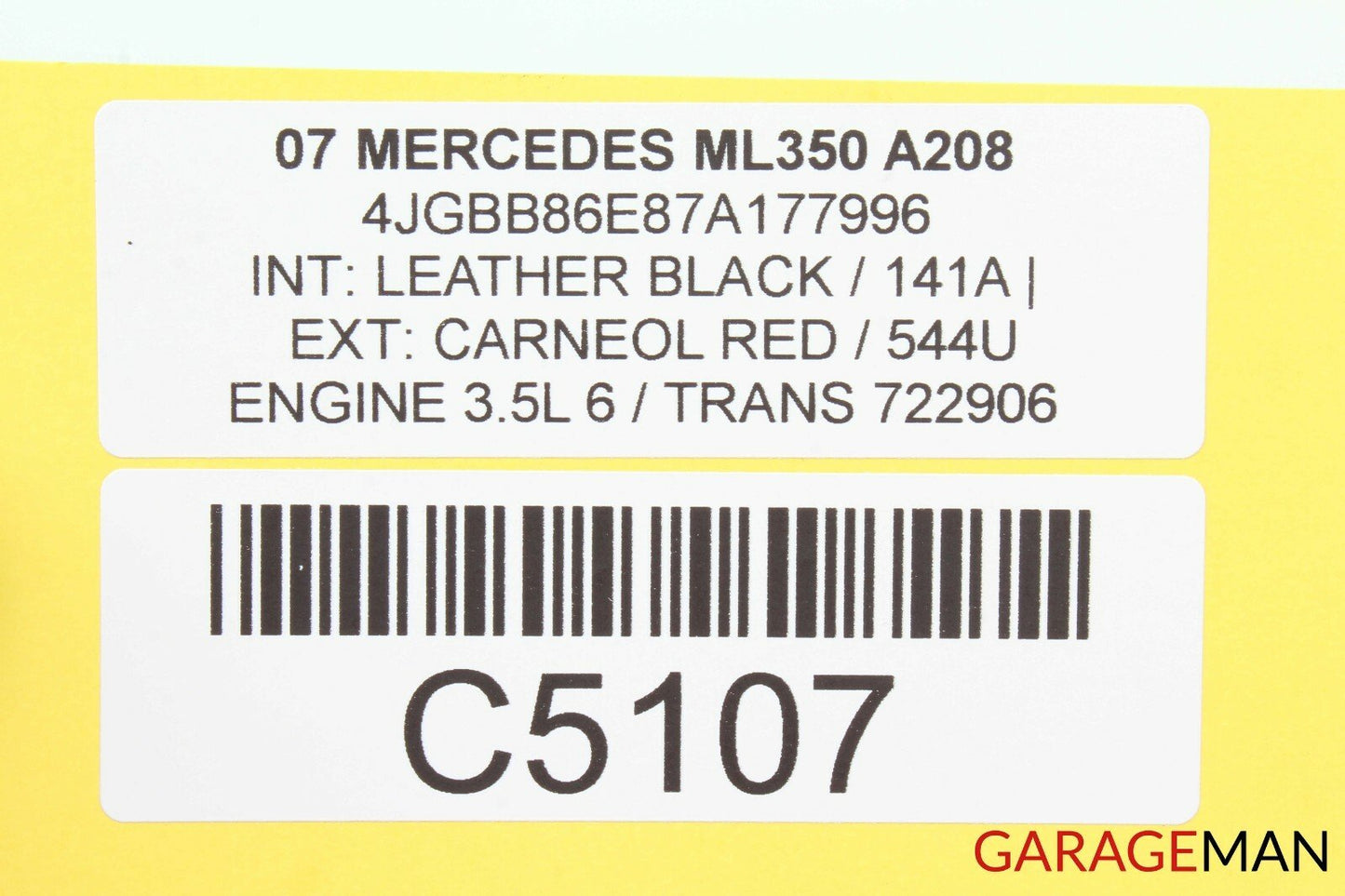 06-12 Mercedes W164 ML350 GL450 Rear Right Exterior Door Handle Carneol Red OEM