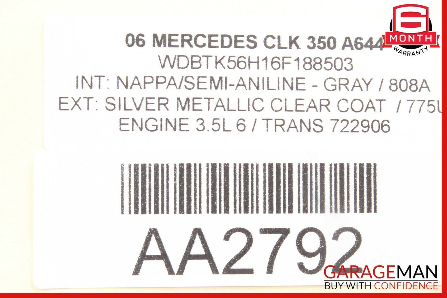 06-09 Mercedes W209 CLK350 Rear Left Driver Side Quarter Door Panel Trim Cover