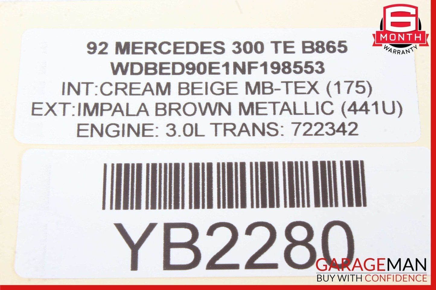 86-95 Mercedes W124 300TE 300E Front Right Side Door Lock Latch Actuator OEM