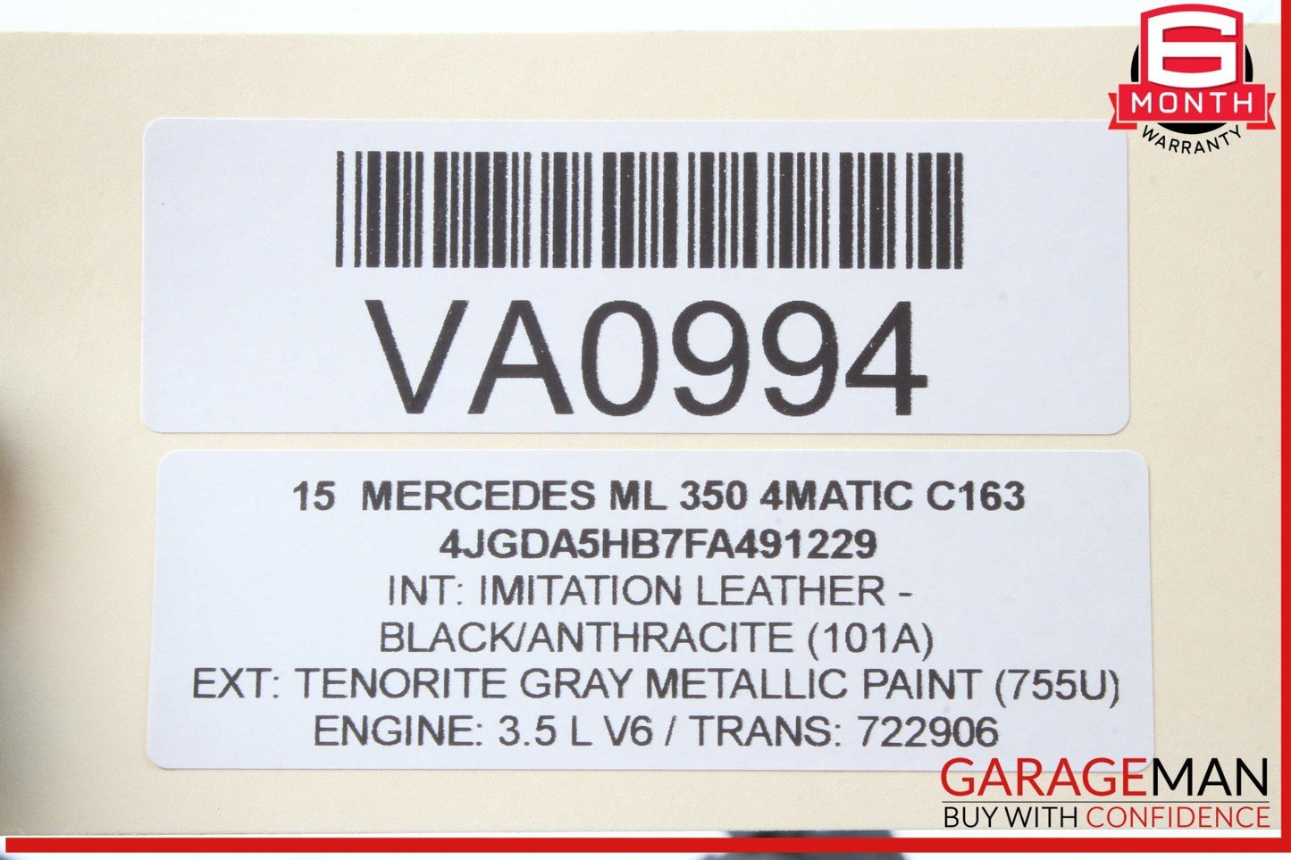 12-19 Mercedes W166 ML350 4MATIC Gas Throttle Pedal Accelerator 1663000004 OEM