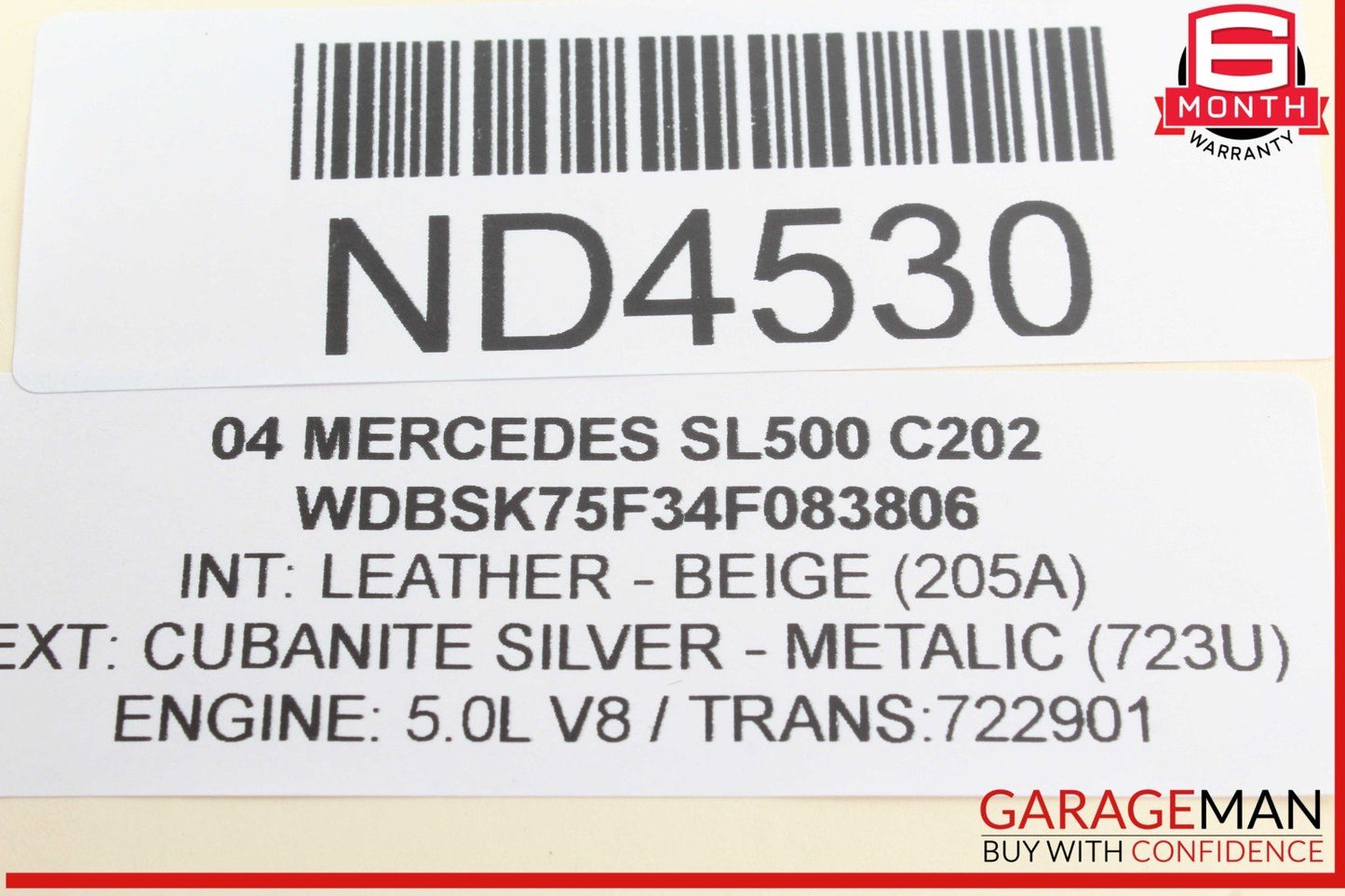 03-08 Mercedes R230 SL500 SL55 AMG SL550 Convertible Top Roof Control Module OEM
