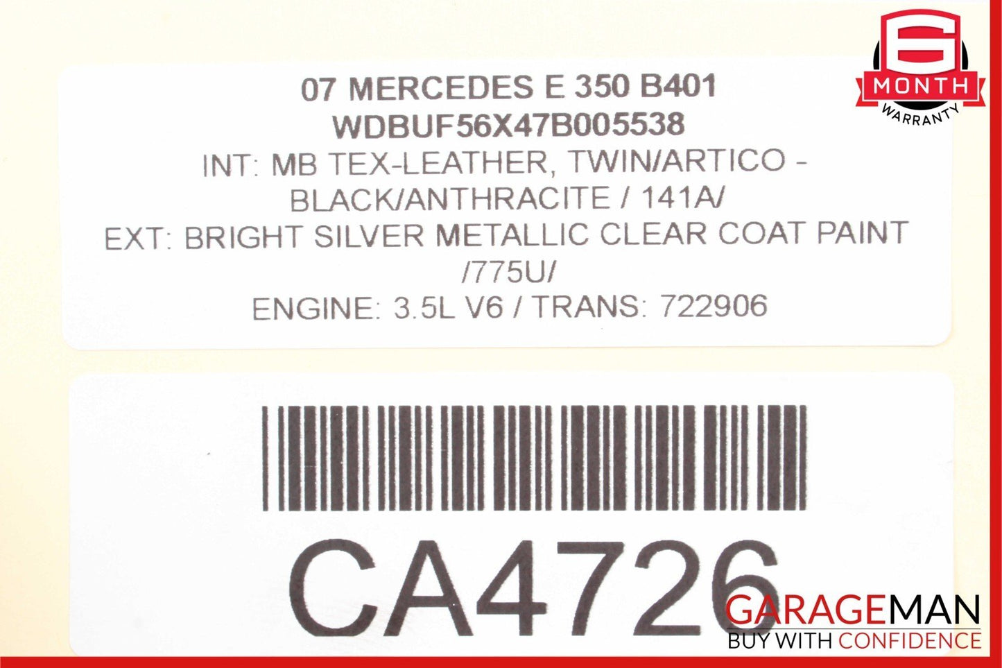 03-09 Mercedes W211 E350 E320 E550 Upper Radiator Support Frame Bracket Bar