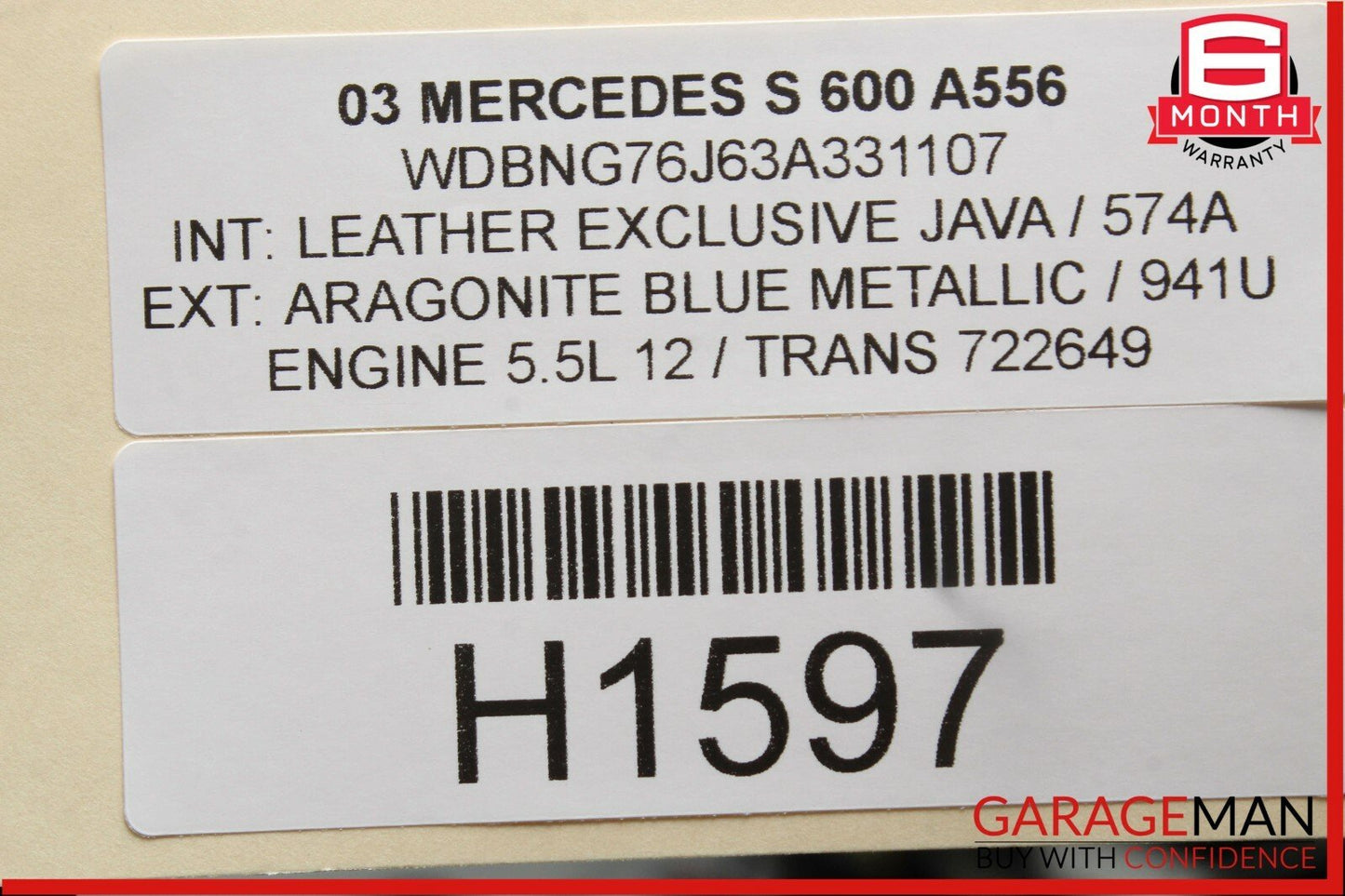 03-12 Mercedes W221 S600 CL65 AMG Left Side Turbocharger Hose Pipe 2750980707