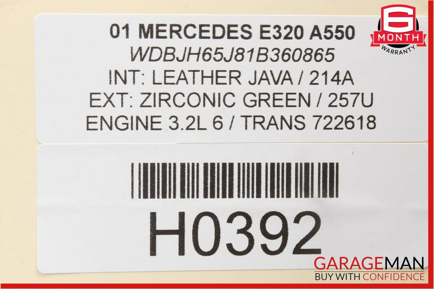 96-02 Mercedes W210 E320 Front Right Side Door Window Regulator Motor Assembly
