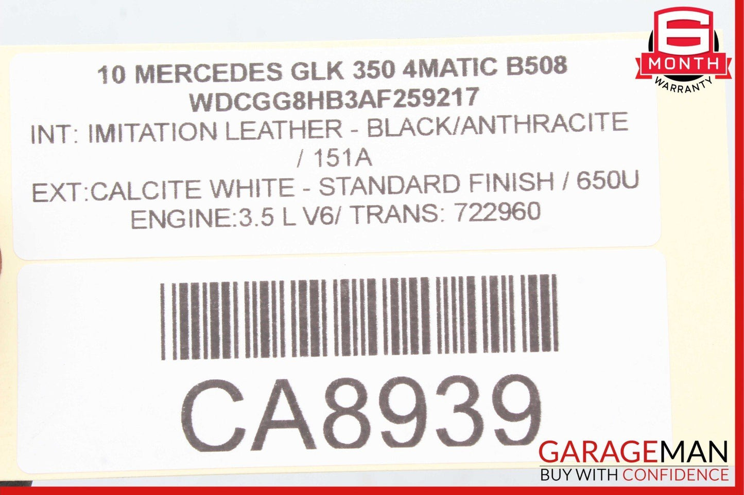 10-15 Mercedes X204 GLK250 GLK350 Front Left Driver Side Exterior Door Handle