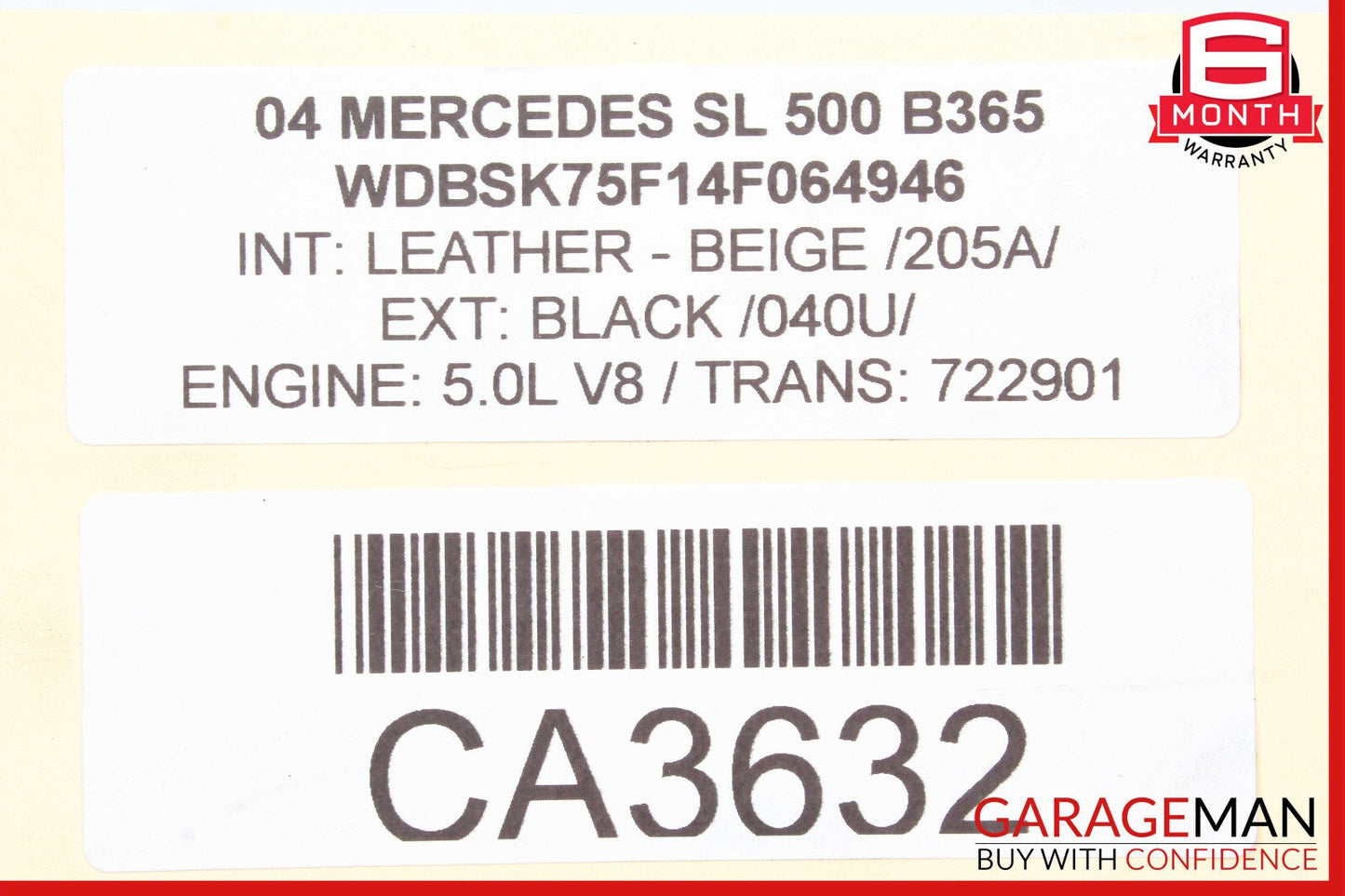 03-12 Mercedes R230 SL500 SL55 AMG Upper Radiator Support Frame OEM