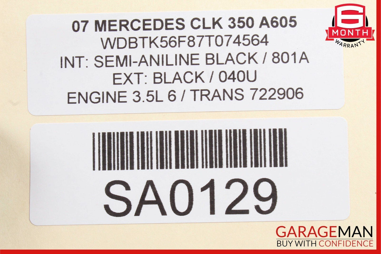03-09 Mercedes W209 CLK500 CLK55 AMG Left Rocker Panel Molding Side Skirt Black