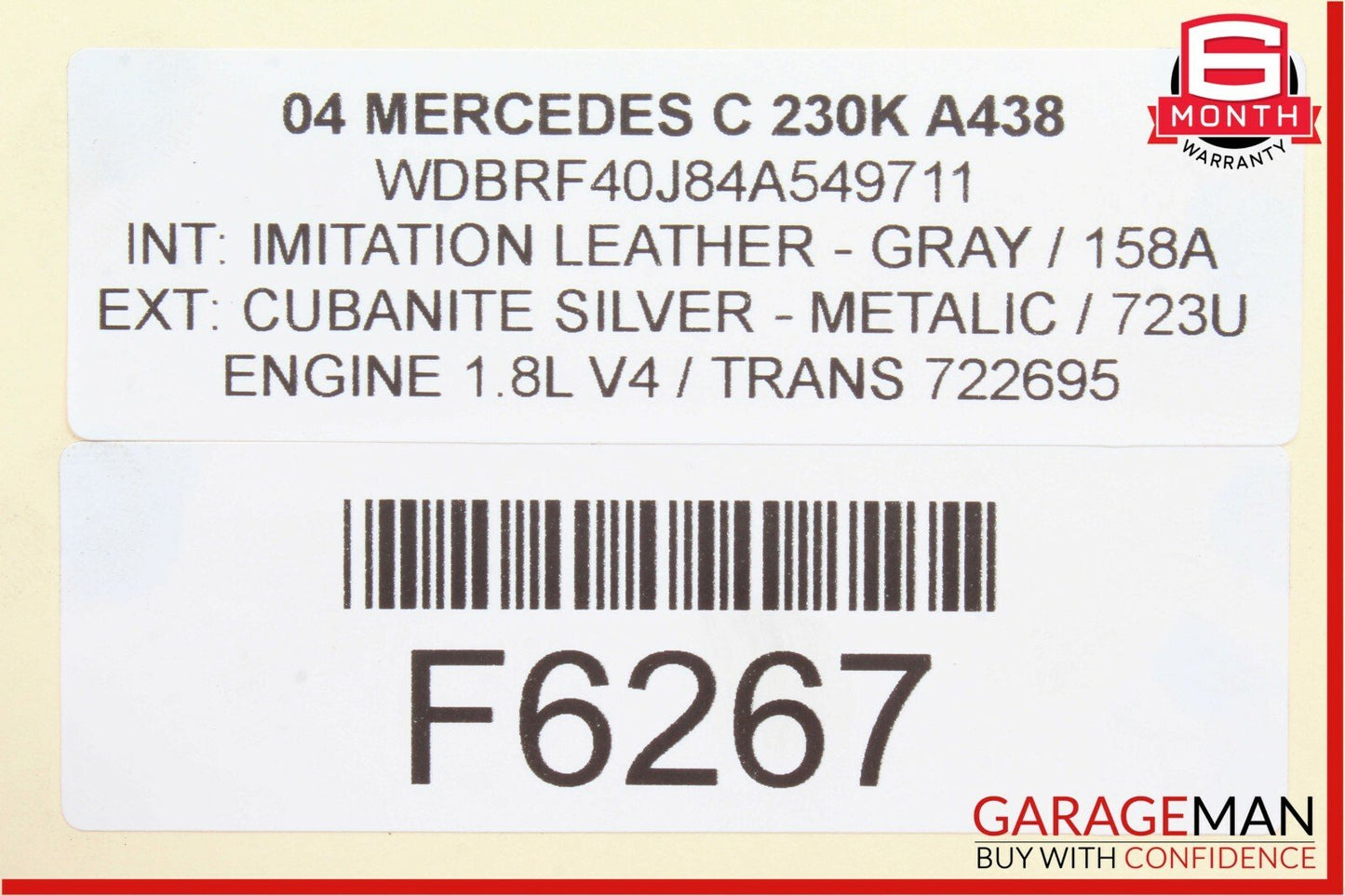 01-04 Mercedes W203 C230 C240 Front Right Exterior Door Handle Assembly Silver