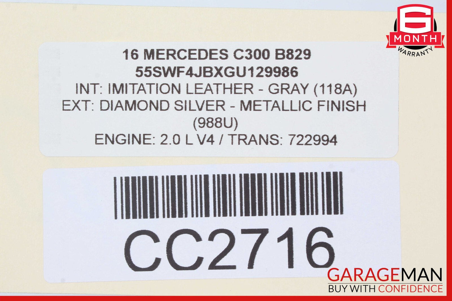 15-18 Mercedes W205 C300 C350e Front Right Side Interior Door Panel OEM