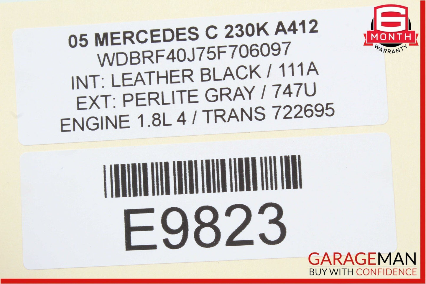 03-05 Mercedes W203 C230 Intercooler Air Cooler Radiator 2035000500 OEM