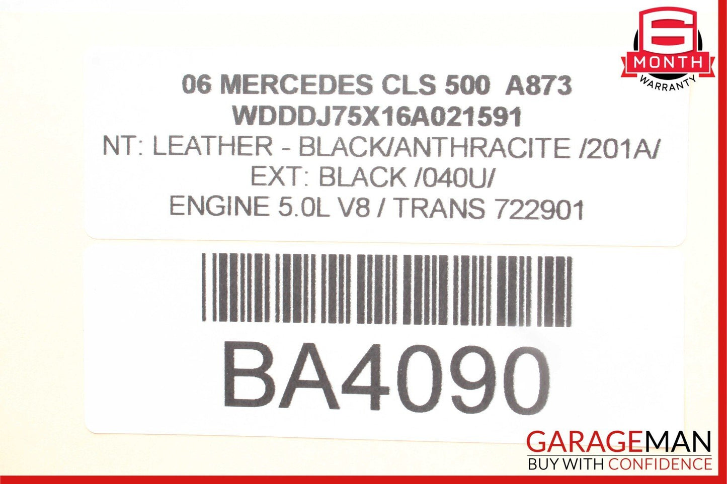 06-11 Mercedes W219 CLS500 Rear Right Side Exterior Door Handle Black OEM