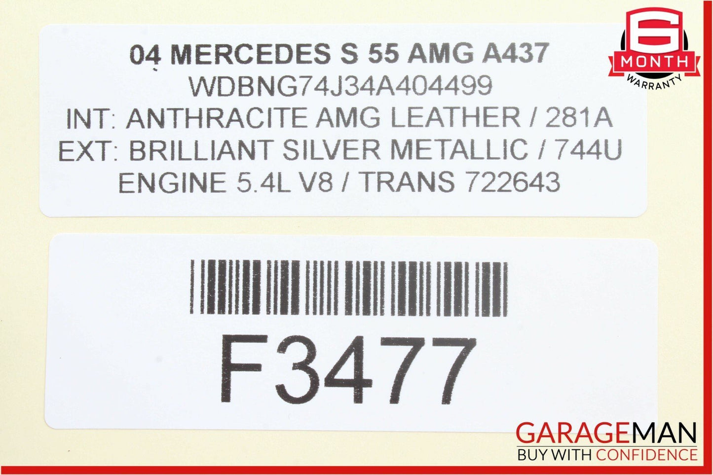 03-06 Mercedes W220 S55 AMG Front Right Seat Belt Seatbelt Retractor Assembly