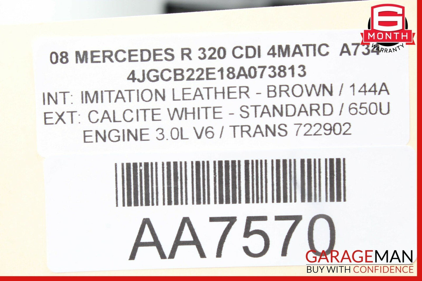 09-13 Mercedes W251 R320 R350 Front left Side Sun Visor Sun Shade Brown OEM
